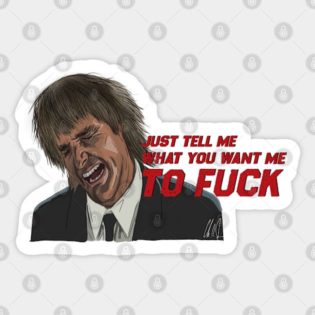 MacGruber: Just Tell Me Sticker by 51Deesigns